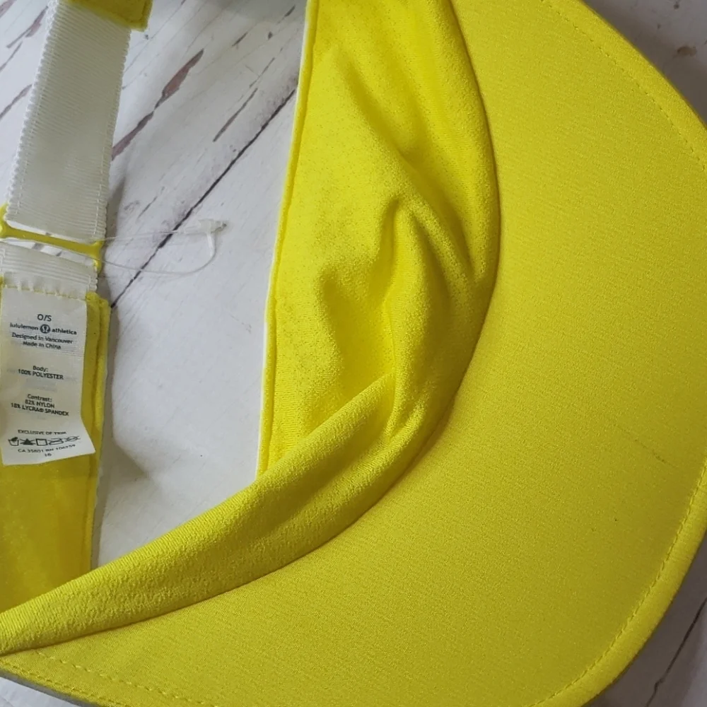 Lululemon Neon Yellow And Stripes Hat